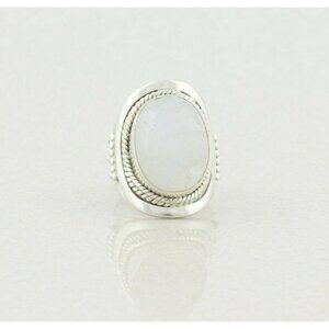 Sterling Silver Moonstone Ring Size 4 3/4